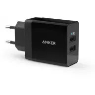 מטען קיר 2 יציאות Anker PowerPort II 24W - USB - צבע שחור