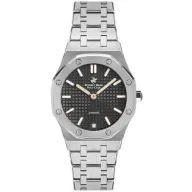 שעון יד אנלוגי לנשים עם רצועת Stainless Steel כסופה Beverly Hills Polo Club BP3161X.360 - צבע שחור