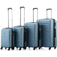 סט מזוודות קשיחות 18+20+24+28 אינץ' דגם Atlanta מבית Swiss Voyager - צבע כחול ג'ינס
