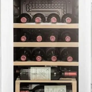 image #0 of מקרר יין רטרו עד 16 בקבוקים עם מדפי עץ Landers LA70RW צבע לבן