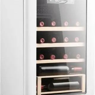 image #2 of מקרר יין רטרו עד 16 בקבוקים עם מדפי עץ Landers LA70RW צבע לבן