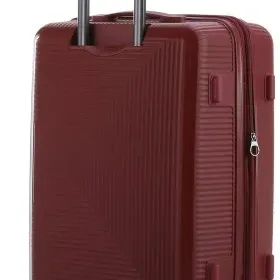 image #4 of סט מזוודות קשיחות בלתי שבירות 20+26+30 אינץ' + תיק איפור מתנה דגם Neo Boston מבית Swiss Voyager - צבע אדום יין