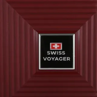 image #8 of סט מזוודות קשיחות בלתי שבירות 20+26+30 אינץ' + תיק איפור מתנה דגם Neo Boston מבית Swiss Voyager - צבע אדום יין