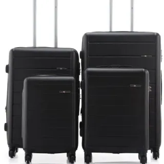 image #3 of סט מזוודות קשיחות 17+19+24+28 אינץ' דגם Lisbon מבית Swiss Voyager - צבע שחור