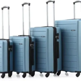 image #0 of סט מזוודות קשיחות 17+19+24+28 אינץ' דגם Lisbon מבית Swiss Voyager - צבע כחול ג'ינס
