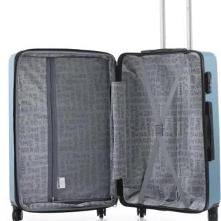 image #3 of סט מזוודות קשיחות 17+19+24+28 אינץ' דגם Lisbon מבית Swiss Voyager - צבע כחול ג'ינס
