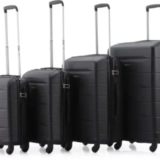 image #0 of סט מזוודות קשיחות 18+20+24+28 אינץ' דגם Atlanta מבית Swiss Voyager - צבע שחור
