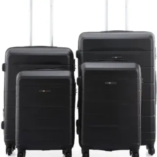 image #4 of סט מזוודות קשיחות 18+20+24+28 אינץ' דגם Atlanta מבית Swiss Voyager - צבע שחור