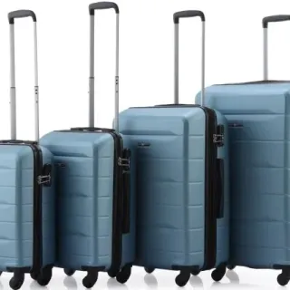 image #0 of סט מזוודות קשיחות 18+20+24+28 אינץ' דגם Atlanta מבית Swiss Voyager - צבע כחול ג'ינס