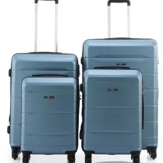image #3 of סט מזוודות קשיחות 18+20+24+28 אינץ' דגם Atlanta מבית Swiss Voyager - צבע כחול ג'ינס