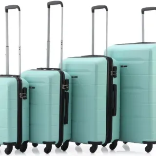 image #0 of סט מזוודות קשיחות 18+20+24+28 אינץ' דגם Atlanta מבית Swiss Voyager - צבע מנטה