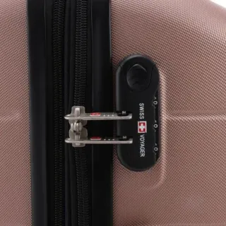 image #2 of סט מזוודות קשיחות 18+20+24+28 אינץ' דגם Atlanta מבית Swiss Voyager - צבע רוז גולד