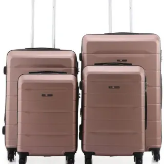 image #4 of סט מזוודות קשיחות 18+20+24+28 אינץ' דגם Atlanta מבית Swiss Voyager - צבע רוז גולד