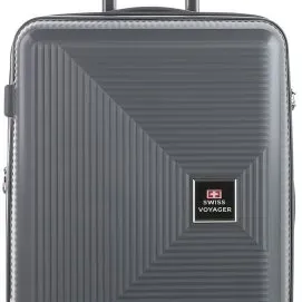 image #3 of סט מזוודות קשיחות בלתי שבירות 20+26+30 אינץ' + תיק איפור מתנה דגם Neo Boston מבית Swiss Voyager - צבע אפור