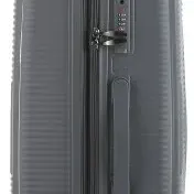 image #5 of סט מזוודות קשיחות בלתי שבירות 20+26+30 אינץ' + תיק איפור מתנה דגם Neo Boston מבית Swiss Voyager - צבע אפור